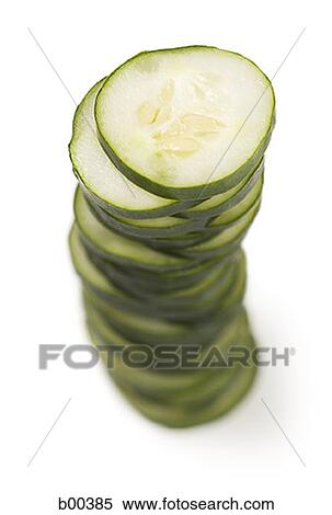 High angle view of stacked slices of cucumber (Cucumis sativus) View Large Photo Image Stock Photography - High angle view of stacked slices of cucumber (Cucumis sativus). Fotosearch
