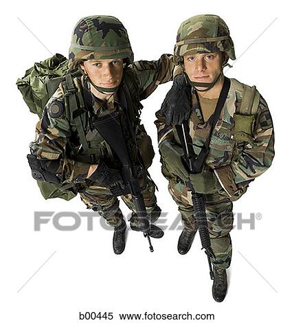 High angle view of two soldiers standing View Large Photo Image Stock Photography - High angle view of two soldiers standing. Fotosearch