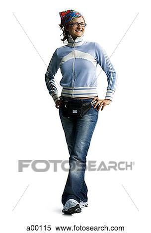 Hipster woman standing with hands on hips View Large Photo Image Stock Photography - Hipster woman standing with hands on hips. Fotosearch