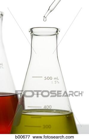 Liquid being dropped into a conical flask with a pipette View Large Photo Image Stock Photo - Liquid being dropped into a conical flask with a pipette. Fotosearch
