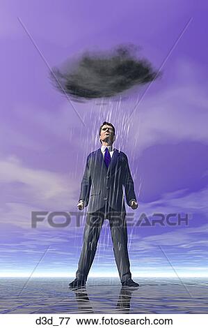 Low angle view of a businessman under a rain cloud View Large Photo Image Stock Photo - Low angle view of a businessman under a rain cloud. Fotosearch