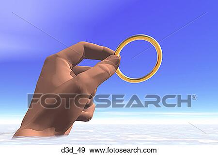 Low angle view of a person's hand holding a ring View Large Photo Image Stock Photo - Low angle view of a person's hand holding a ring. Fotosearch