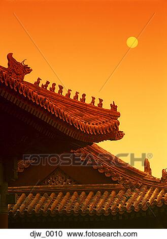 Low angle view of the roof of a Chinese temple View Large Photo Image Stock Image - Low angle view of the roof of a Chinese temple. Fotosearch