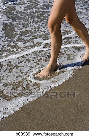 Low section view of a young woman walking in water on the beach View Large Photo Image Stock Photo - Low section view of a young woman walking in water on the beach. Fotosearch