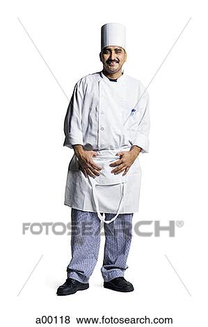 Portrait of a chef smiling View Large Photo Image Stock Photo - Portrait of a chef smiling. Fotosearch