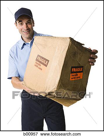 Portrait of a delivery man View Large Photo Image Stock Photo - Portrait of a delivery man. Fotosearch