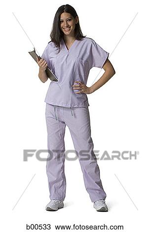 Portrait of a female nurse holding a clipboard View Large Photo Image Stock Image - Portrait of a female nurse holding a clipboard. Fotosearch