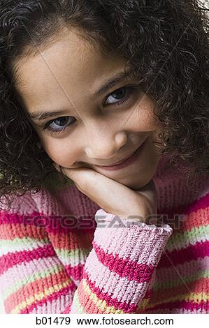 Portrait of a girl smiling View Large Photo Image Stock Photo - Portrait of a girl smiling. Fotosearch