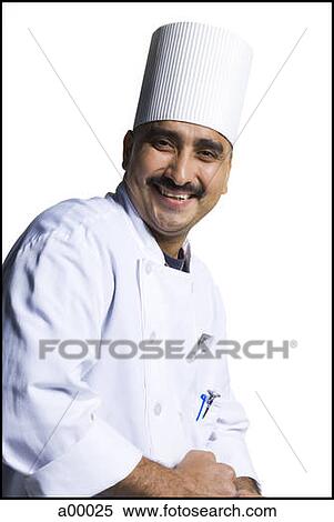 Portrait of a male chef smiling View Large Photo Image Stock Photography - Portrait of a male chef smiling. Fotosearch
