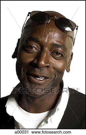 Stock Image - Portrait of a mature African-American man smiling. Fotosearch