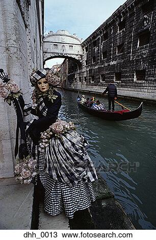 Stock Image - Portrait of a person in a masquerade costume. Fotosearch