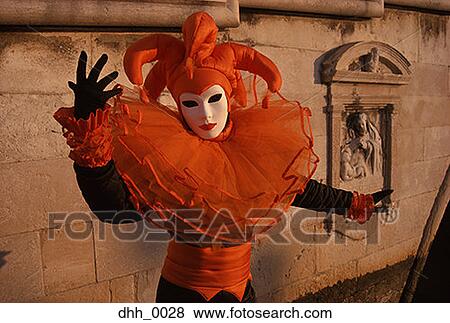 Stock Photo - Portrait of a person in a masquerade costume. Fotosearch