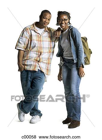 Portrait of a young couple smiling View Large Photo Image Stock Photo - Portrait of a young couple smiling. Fotosearch