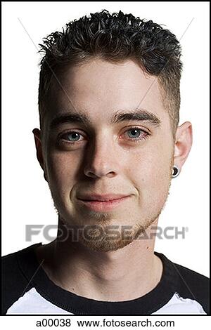 Portrait of a young, hip Caucasian man smiling View Large Photo Image Stock Photo - Portrait of a young, hip Caucasian man smiling. Fotosearch