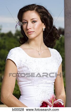Stock Photo - Portrait of a young modern bride. Fotosearch