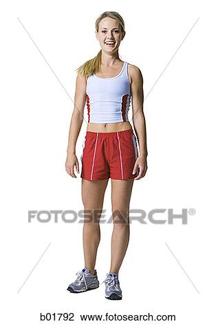 Portrait of a young woman in sports clothing View Large Photo Image Stock Image - Portrait of a young woman in sports clothing. Fotosearch