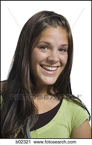 Portrait of a young woman smiling View Large Photo Image Stock Image - Portrait of a young woman smiling. Fotosearch