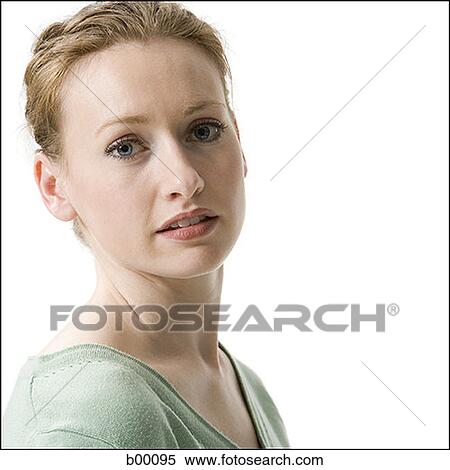 Stock Photography - Portrait of a young woman smiling. Fotosearch