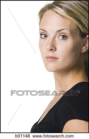 Portrait of a young woman View Large Photo Image Stock Photo - Portrait of a young woman. Fotosearch