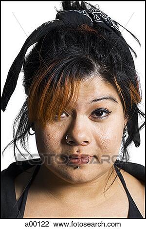 Portrait of a young woman with a piercing View Large Photo Image Stock Image - Portrait of a young woman with a piercing. Fotosearch