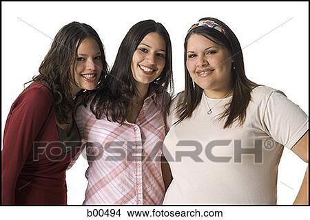Portrait of three sisters smiling View Large Photo Image Picture - Portrait of three sisters smiling. Fotosearch