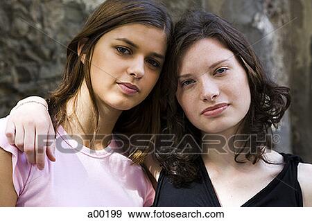Portrait of two teenage girls View Large Photo Image Stock Photo - Portrait of two teenage girls. Fotosearch