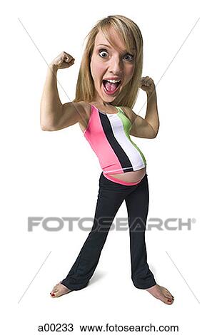 Pregnant young woman flexing her muscles View Large Photo Image Stock Image - Pregnant young woman flexing her muscles. Fotosearch
