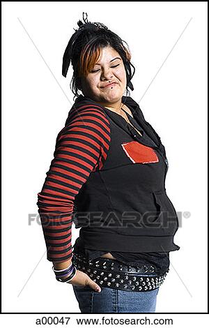 Profile of a young overweight Latin woman View Large Photo Image Stock Photo - Profile of a young overweight Latin woman. Fotosearch