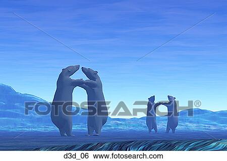Profile of polar bears dancing View Large Photo Image Stock Photograph - Profile of polar bears dancing. Fotosearch