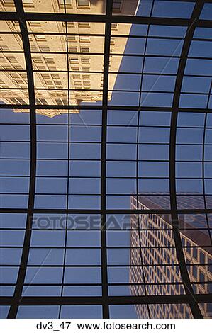 Reflection of a building on glass View Large Photo Image Stock Photo - Reflection of a building on glass. Fotosearch
