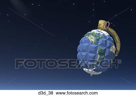 The earth shaped as a hand grenade View Large Photo Image Stock Photo - The earth shaped as a hand grenade. Fotosearch