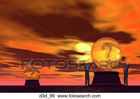 Two businessmen standing around a glowing crystal ball View Large Photo Image Stock Photo - Two businessmen standing around a glowing crystal ball. Fotosearch