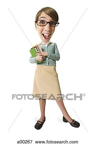Young woman wearing glasses and holding books View Large Photo Image Stock Photo - Young woman wearing glasses and holding books. Fotosearch