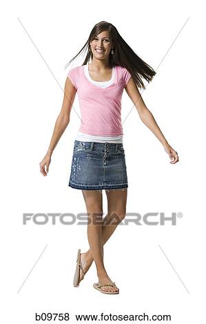 Stock Photo - A young woman smiling. Fotosearch