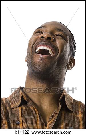 Stock Image - African American man laughing. Fotosearch