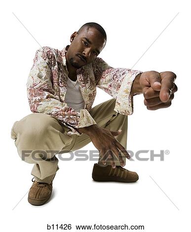 Stock Photograph - African American pointing. Fotosearch