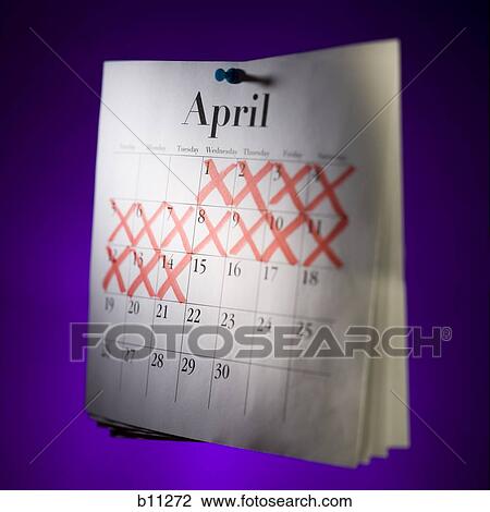 Stock Image - April calendar. Fotosearch