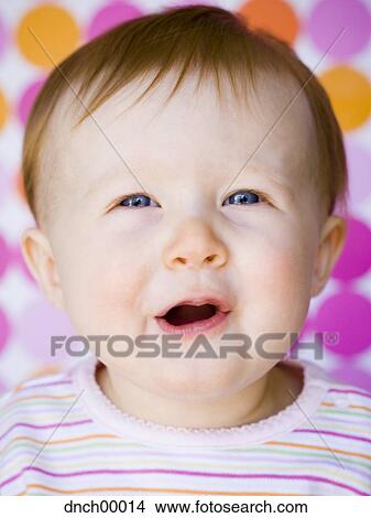 Baby girl smiling View Large Photo Image Picture - Baby girl smiling. Fotosearch