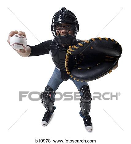 Stock Photo - Baseball catcher. Fotosearch