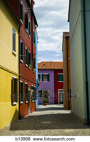 Buildings on Burano Island in Venice Italy View Large Photo Image Stock Photo - Buildings on Burano Island in Venice Italy. Fotosearch