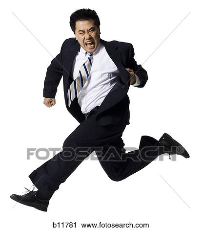 Stock Image - Businessman jumping. Fotosearch