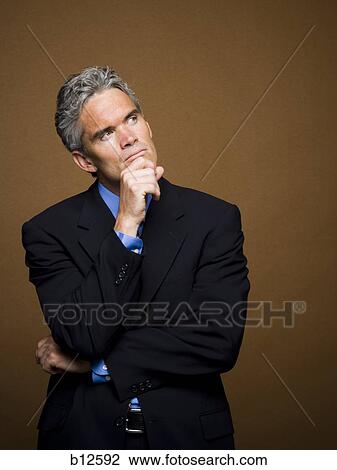 Businessman thinking View Large Photo Image Stock Image - Businessman thinking. Fotosearch