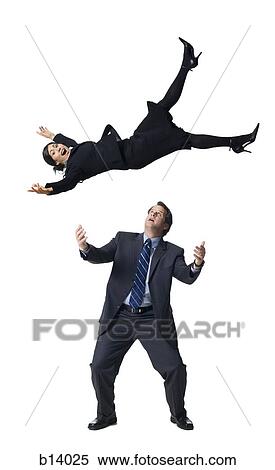 Businesswoman falling on businessman View Large Photo Image Stock Photography - Businesswoman falling on businessman. Fotosearch