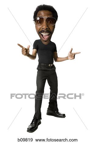 Caricature of a man dancing View Large Photo Image Stock Photo - Caricature of a man dancing. Fotosearch