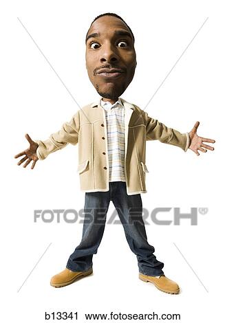 Stock Image - Caricature of casually dressed man. Fotosearch