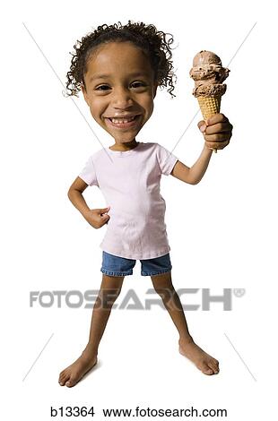 Caricature of girl with ice cream cone View Large Photo Image Picture - Caricature of girl with ice cream cone. Fotosearch