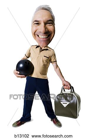 Stock Image - Caricature of male bowler. Fotosearch