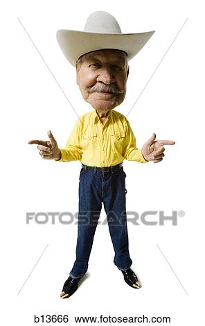 Caricature of man with cowboy hat and moustache View Large Photo Image Stock Photograph - Caricature of man with cowboy hat and moustache. Fotosearch