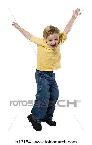 Casually Dressed boy leaping View Large Photo Image Picture - Casually Dressed boy leaping. Fotosearch