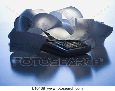 Stock Photo - Close-up of an adding machine tape. Fotosearch